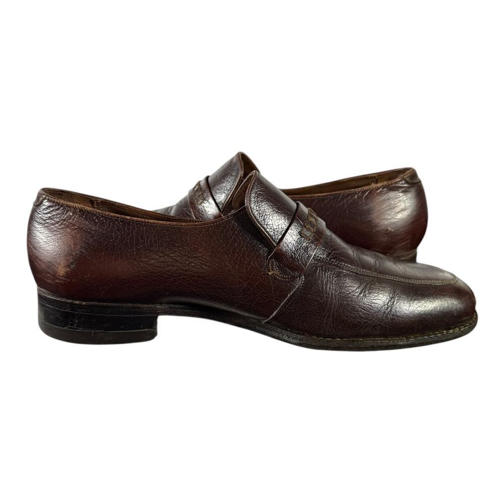 Florsheim Brown Leather Slip-On Dress Shoes Men’s 10D Classic Loafers 765334 - Picture 7 of 8